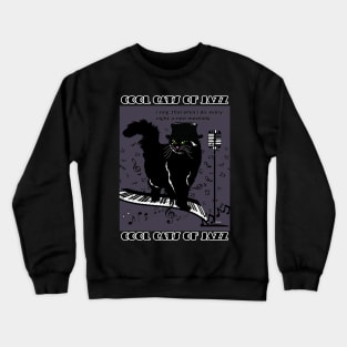 Cool Cats of Jazz-black cat Crewneck Sweatshirt